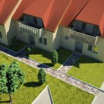 3D Simple house view from above