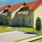 3D Simple house view from the corner