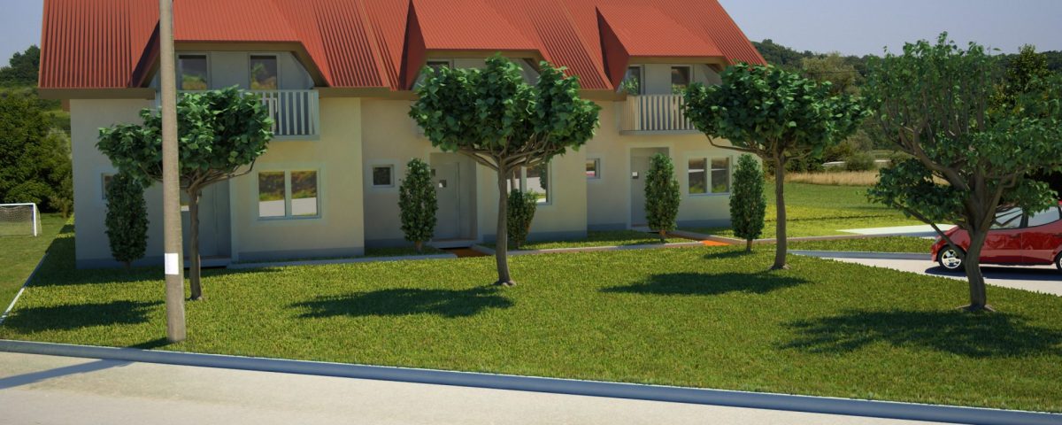 3D Simple house front view