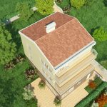 3D Family house view from above