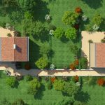 3D Family house view from above