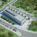 3D City archive building Varazdin view from above