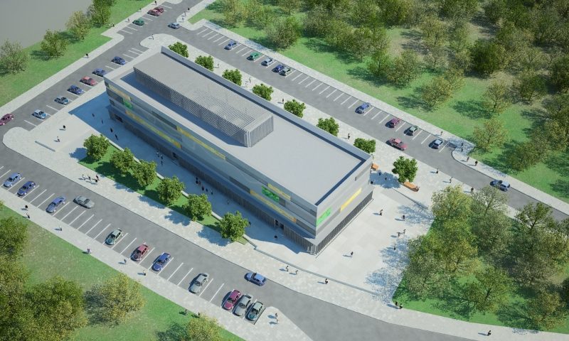 3D City archive building Varazdin view from above