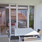 3D Modern house interior view from outside