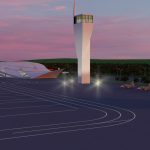 3D Airport Beylagan night view