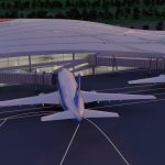 3D Airport Beylagan side view
