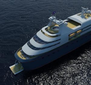 3D R Shipping cruiser concept view from above