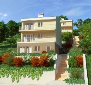 3D family house front view