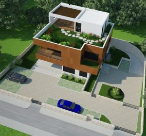 3D Urban villa Vranjes view from above