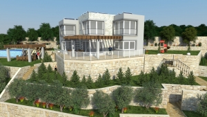 3D Apartment complex side view
