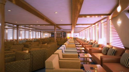 Ship interior 3D rendering